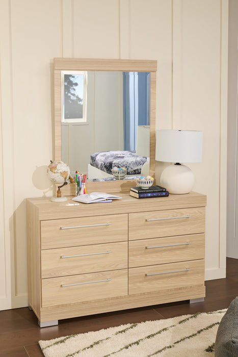 Miroir de commode de chambre à coucher Riley, fabriqué au Canada - naturel