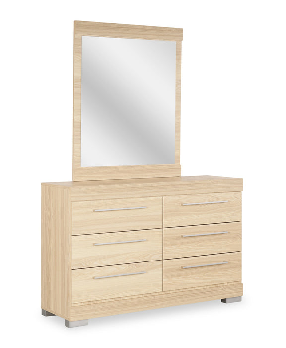 Commode de chambre à coucher Riley de 49 po (L) x 31 po (H) à 6 tiroirs, fabriquée au Canada - naturelle