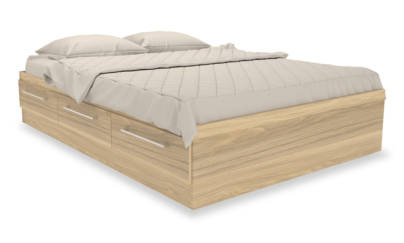 Lit matelot Riley avec 3 tiroirs de rangement pour enfants, fabriqué au Canada, naturel - format lit double