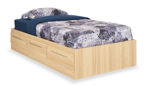 Lit matelot Riley avec 3 tiroirs de rangement pour enfants, fabriqué au Canada, naturel - format lit simple
