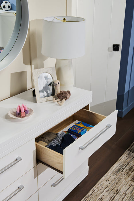 Commode de chambre à coucher Riley de 49 po (L) x 31 po (H) à 6 tiroirs, fabriquée au Canada - blanche