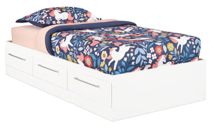 Lit matelot Riley avec 3 tiroirs de rangement pour enfants, fabriqué au Canada, blanc - format lit simple