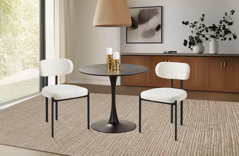 Chaise de salle à manger Rio en tissu de polyester et en métal - taupe
