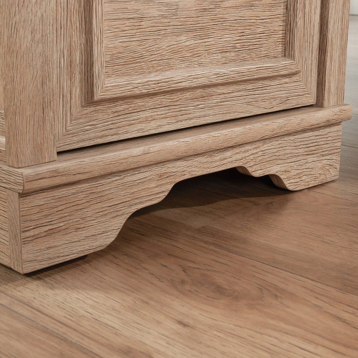 Bureau en forme de L Rollingwood de 65,98 po de qualité commerciale avec plateau pour clavier et rangement - chêne brossé