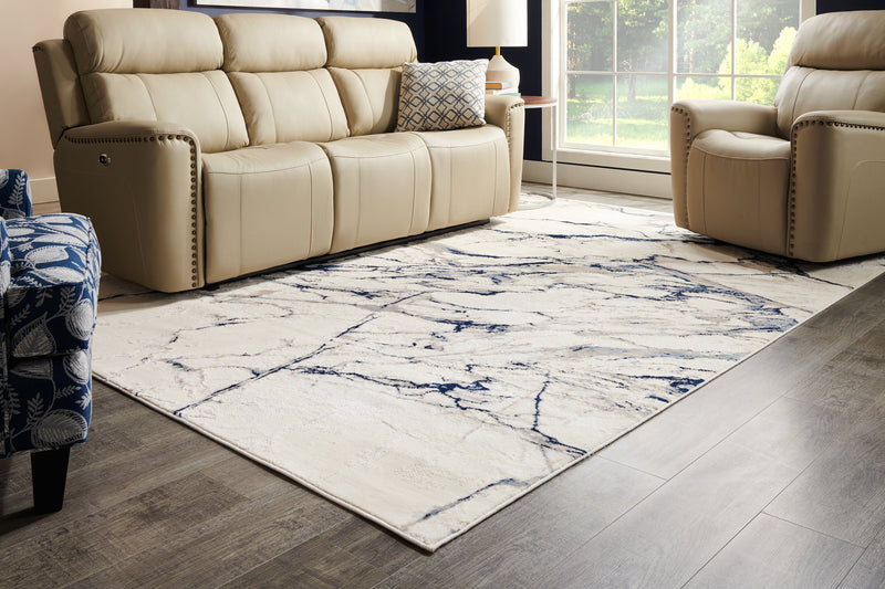 Carpette Rowann bleue - 7 pi 6 po x 10 pi 6 po