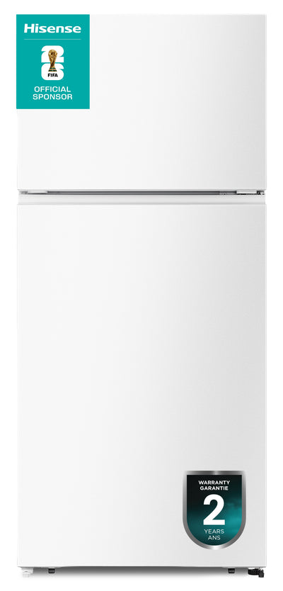 Hisense 30" 18 Cu. Ft. Top-Mount Refrigerator - White - RT18A2FWD | Réfrigérateur Hisense de 18 pi³ et de 30 po à congélateur supérieur - blanc - RT18A2FWD