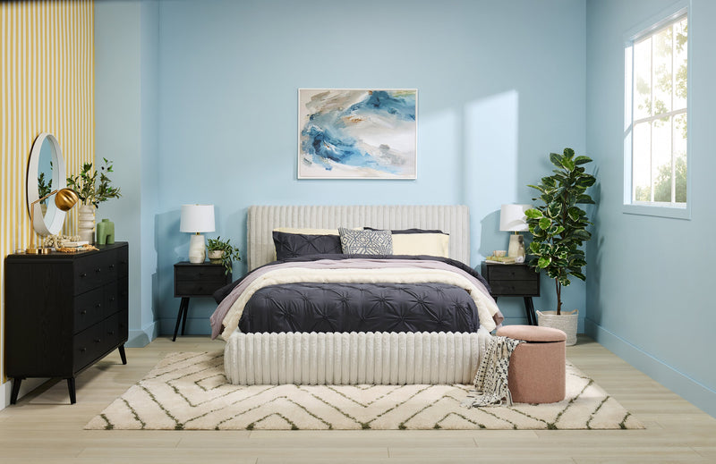 Pouf de rangement rond Saskatchewan de 14,75 po en tissu - rose