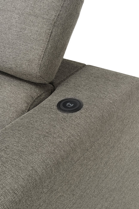 Sofa sectionnel Savvy 2 pièces en tissu d'apparence lin - gris