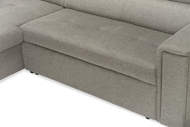 Sofa sectionnel Savvy 2 pièces en tissu d'apparence lin - gris