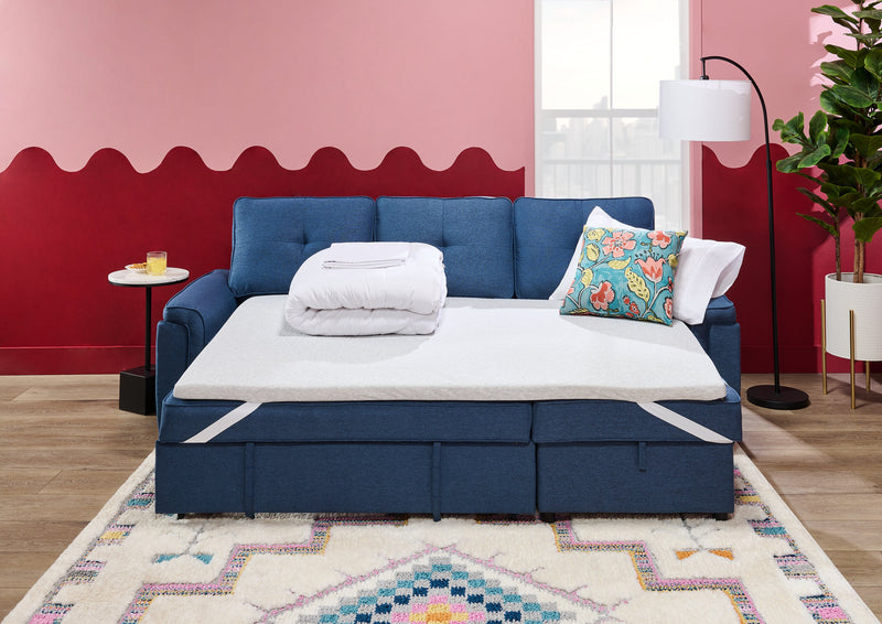 Petit surmatelas pour sofa-lit en mousse à mémoire de forme avec housse amovible à fermeture à glissière