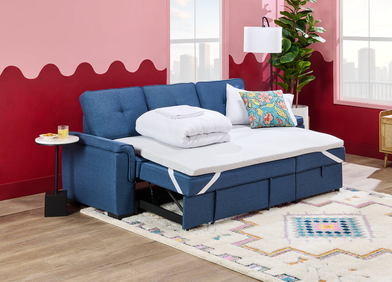 Petit surmatelas pour sofa-lit en mousse à mémoire de forme avec housse amovible à fermeture à glissière