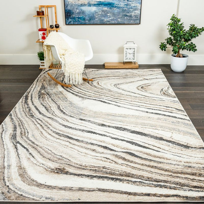 Carpette Darius à motif marbré - 6 pi 7 po x 9 pi 6 po