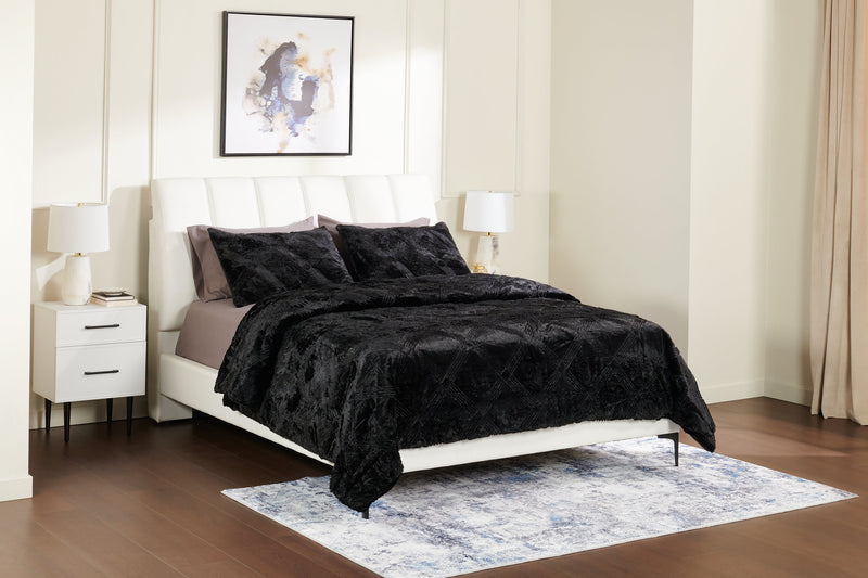 Ensemble d’édredon Serene 3 pièces pour lit double ou grand lit - noir