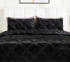 Ensemble d’édredon Serene 3 pièces pour lit double ou grand lit - noir
