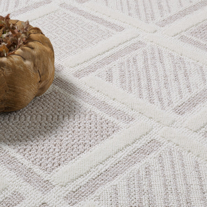 Carpette Knox beige à motif marocain - 5 pi 3 po x 7 pi 7 po