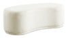 Banc arrondi Maren de 47,25 po en tissu - crème