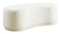  Banc arrondi Maren de 47,25 po en tissu - crème