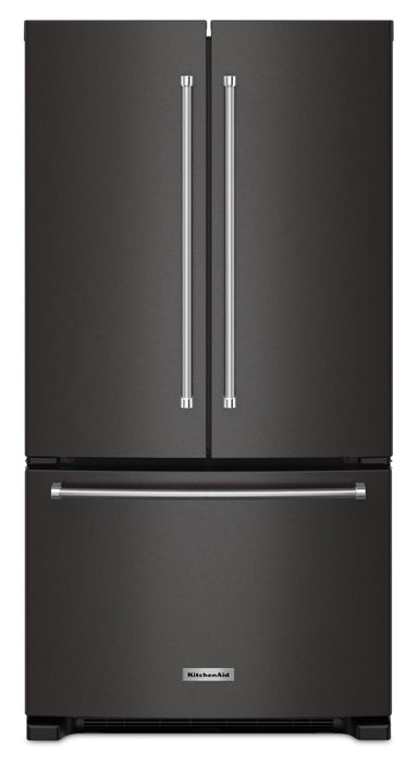 Réfrigérateur KitchenAid de 36 po et de 20 pi3 de profondeur comptoir à portes françaises - acier inoxydable noir - KRFC136RBS