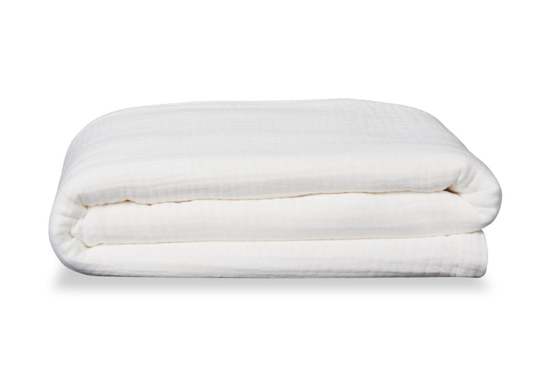 Couverture Veranda & Grove en coton à 4 couches pour grand lit - blanche