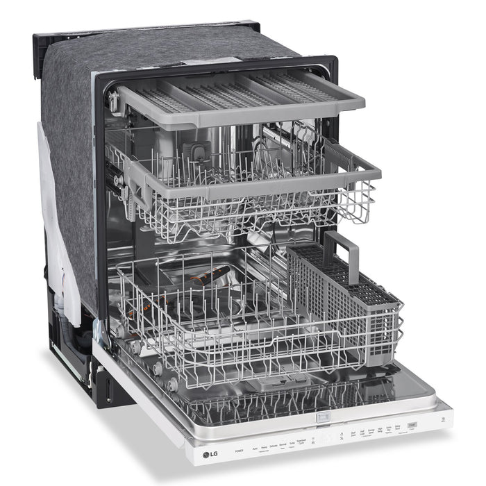 Lave-vaisselle encastré LG à 48 dBA de 24 po avec commandes sur le dessus et QuadWashMC - blanc - LDPN4542W
