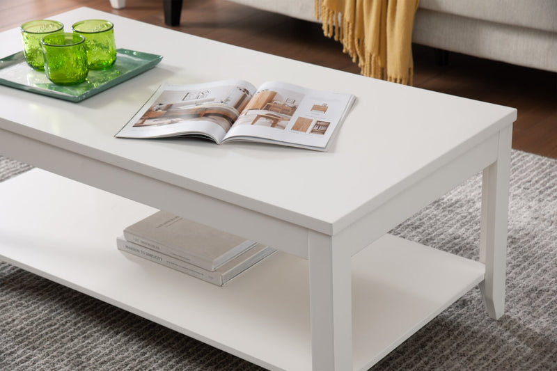 Ensemble 3 tables traditionnelles Aspen de 47,3 po (table à café et 2 tables de bout) - blanc