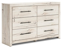  Commode de chambre à coucher Derekson de 58,7 po (L) x 36,5 po (H) à 6 tiroirs - blanc rustique