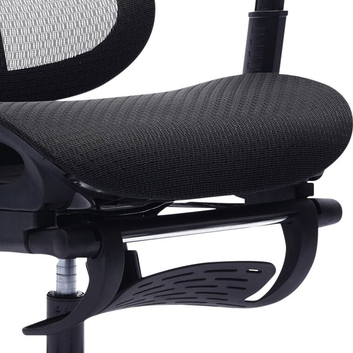 Chaise de bureau réglable Diego de Sealy de 26,3 po avec rembourrage en mailles et repose-pied - noire