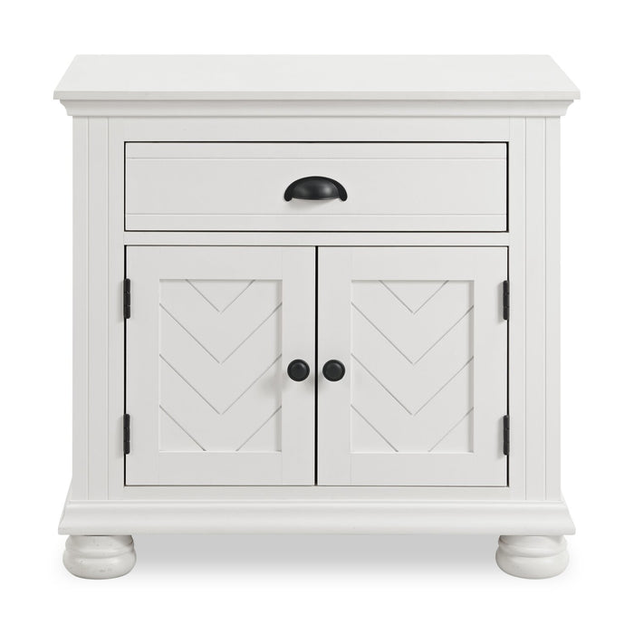 Table de nuit Ella de 28 po (L) x 27 po (H) à 1 tiroir avec armoire - blanche