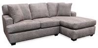  Sofa sectionnel de droite Luxe 3 pièces fabriqué au Canada en tissu avec coussins amovibles - gris colombe Zaftig