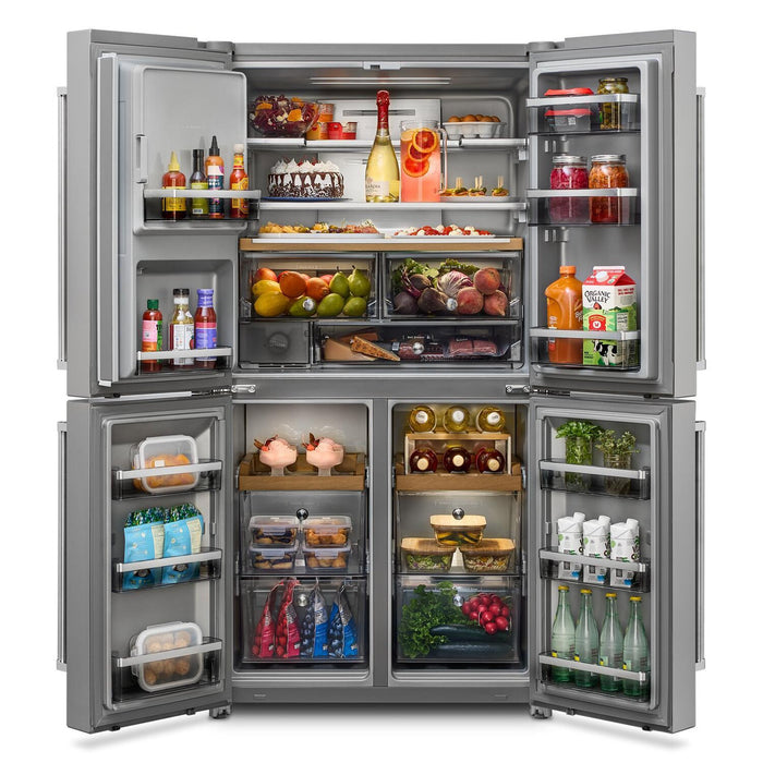 Réfrigérateur à 4 portes KitchenAid de 36 po et de 19,4 pi3 de profondeur comptoir - acier inoxydable - KRQC736RPS