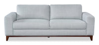  Sofa River de 87 po en tissu d’apparence lin avec base et pattes en bois - gris