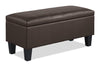 Pouf de rangement James de 39,25 po en similicuir - brun foncé