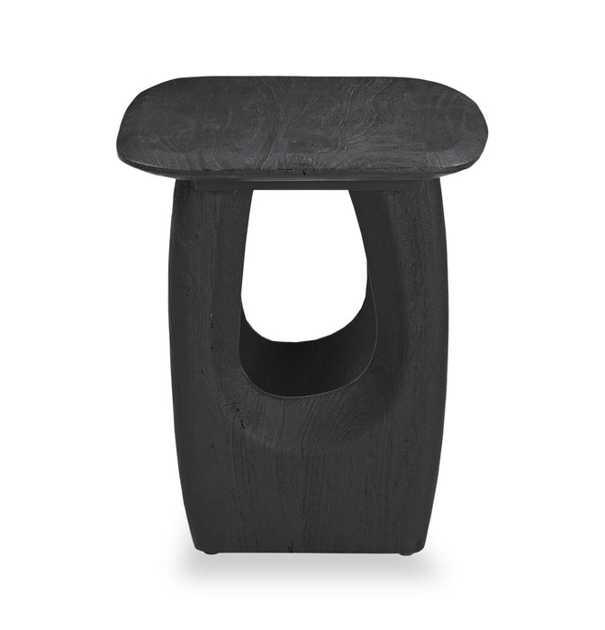 Table de bout moderne Abbot de 25 po en bois massif - noire