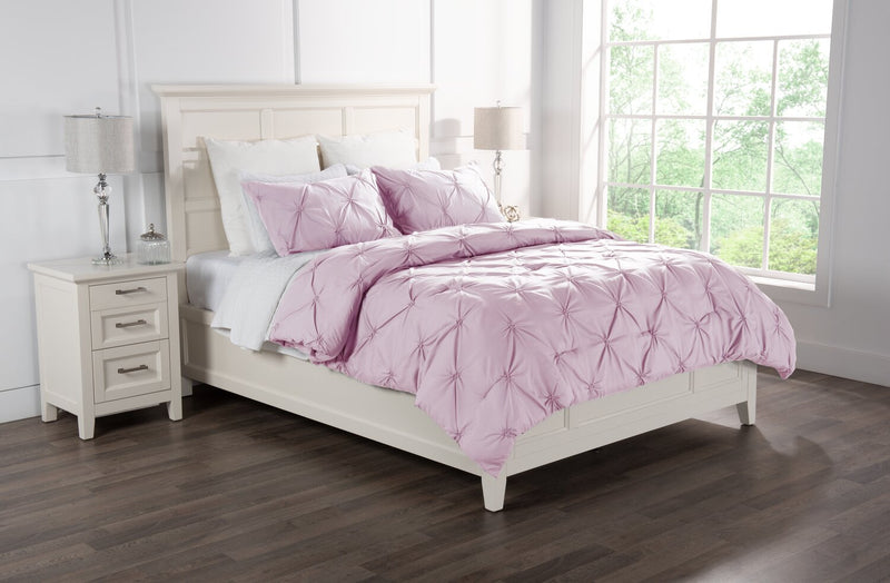 Ensemble d'édredon Penelope 3 pièces rose pour lit double ou grand lit