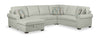 Sofa-lit sectionnel de gauche Haven de Scott Living 4 pièces en tissu de chenille avec fauteuil long de rangement - bleu écume de mer
