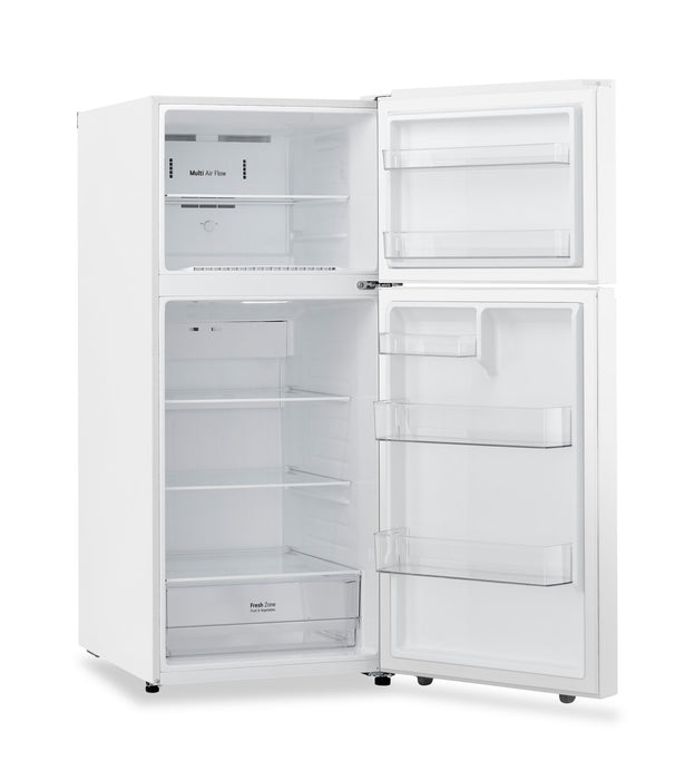 Réfrigérateur LG de 18 pi³ et de 28 po à congélateur supérieur qui convient à une installation dans un garage - blanc - LT18S2100W