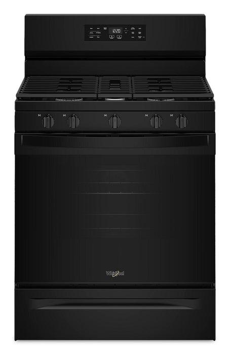 Cuisinière à gaz Whirlpool de 5,0 pi³ et de 30 po avec cuisson à air - noire - WFGS4530SB