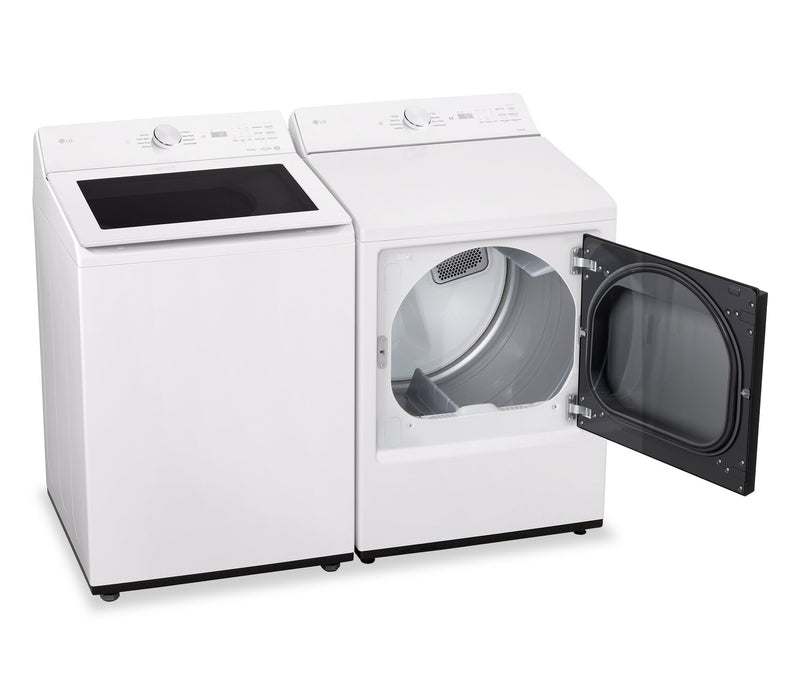 Laveuse intelligente à chargement par le haut LG 5,6 pi³ avec EasyUnload et sécheuse électrique LG 7,3 pi³ avec détection IA 