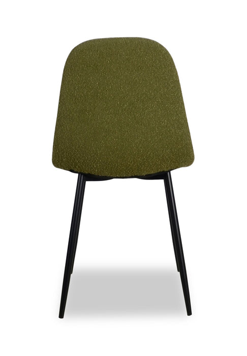 Chaise de salle à manger Joss en tissu de polyester et en métal - verte