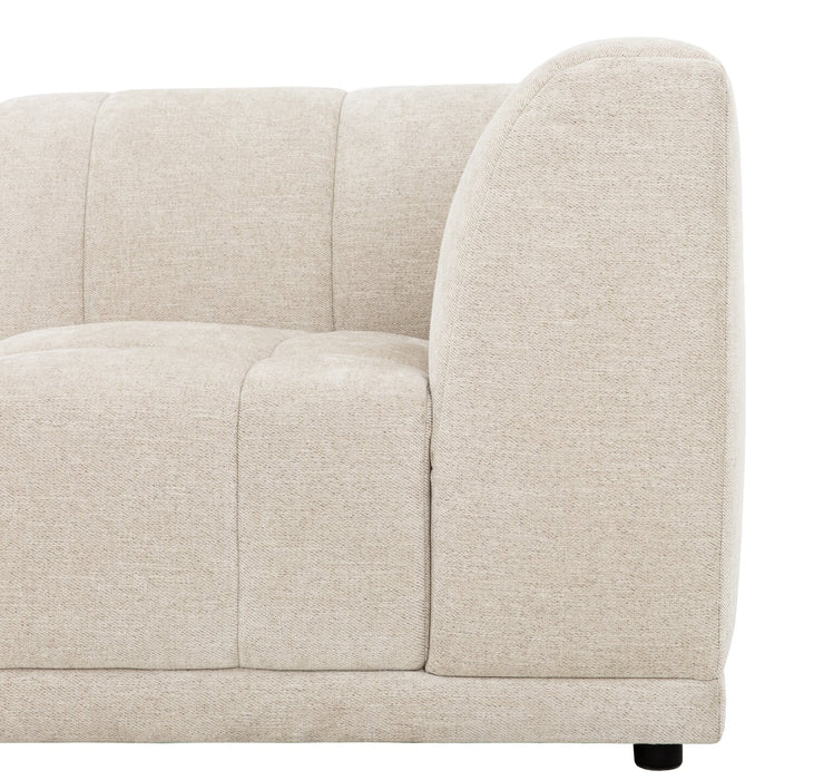 Sofa sectionnel modulaire Oaklyn 6 pièces en tissu avec poufs et coussins de siège capitonnés - beige