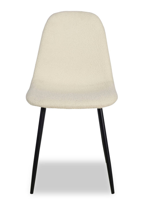 Ensemble de salle à manger Joss 7 pièces avec table et 6 chaises - rallonge papillon 63 po à 86,5 po (L), métal - naturel et blanc