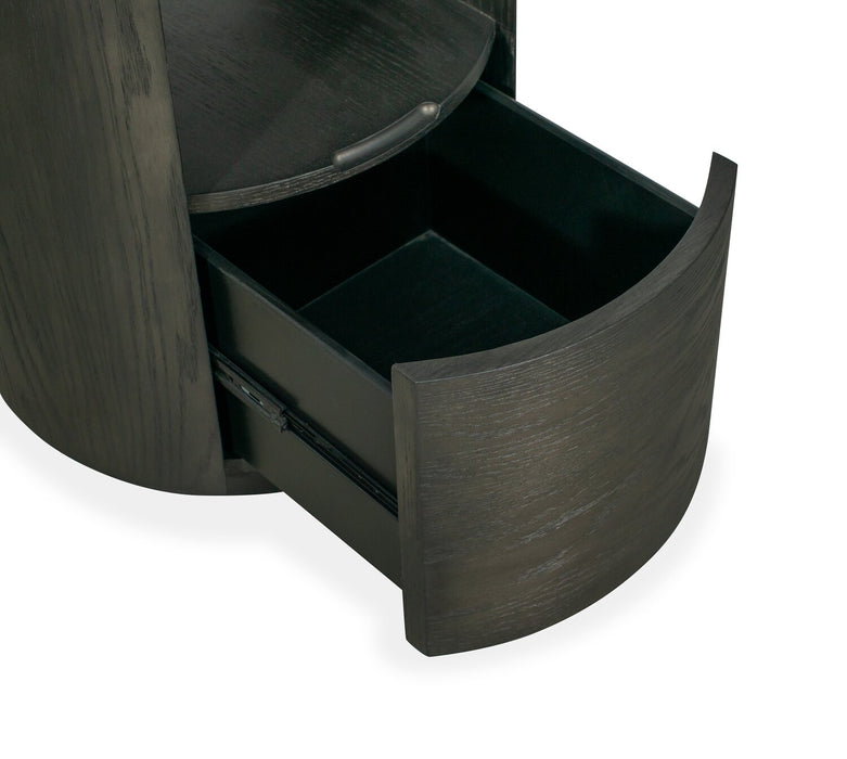 Table de bout moderne ronde Eldon de 22 po en bois massif avec rangement - grain de café