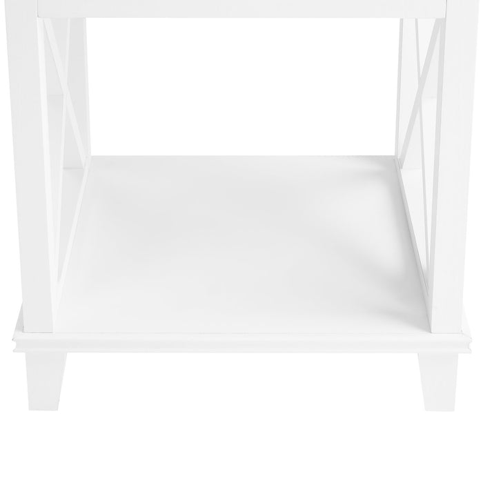 Table de nuit Elle de 18 po (l) x 25,75 po (H) à 1 tiroir - blanche