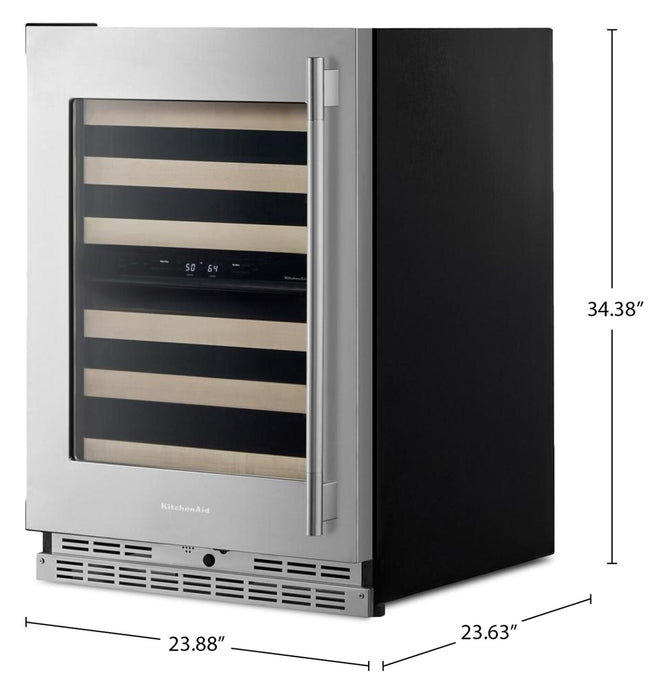Cellier KitchenAid de 24 po sous le comptoir - acier inoxydable PrintShieldMC - KUWL524SPS