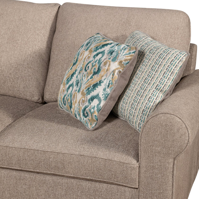Sofa-lit sectionnel de gauche Haven de Scott Living 4 pièces en tissu de chenille avec fauteuil long de rangement - taupe