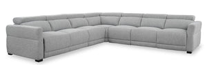 Sofa sectionnel à inclinaison électrique Aspen 5 pièces - gris 
