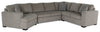 Sofa-lit sectionnel de gauche Legend 4 pièces fabriqué au Canada en tissu de chenille avec fauteuil enveloppant - beige platine