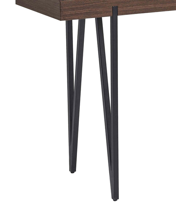 Table de salon moderne Juno de 48 po avec dessus en pierre frittée - noire