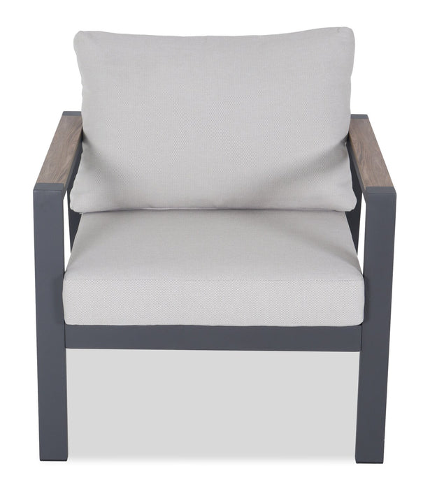 Ensemble Tuscany 4 pièces pour la terrasse à l’extérieur avec sofa, 2 fauteuils et table à café - métal - beige et noir