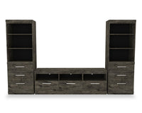  Meuble audio-vidéo Camden 3 pièces de 111.7 po avec rangement et système de gestion des câbles pour téléviseurs jusqu’à 65 po - chêne albâtre